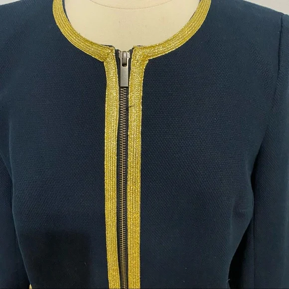 Banana Republic Blazer with Gold Trim Size 12 Blue - Picture 9 of 10
